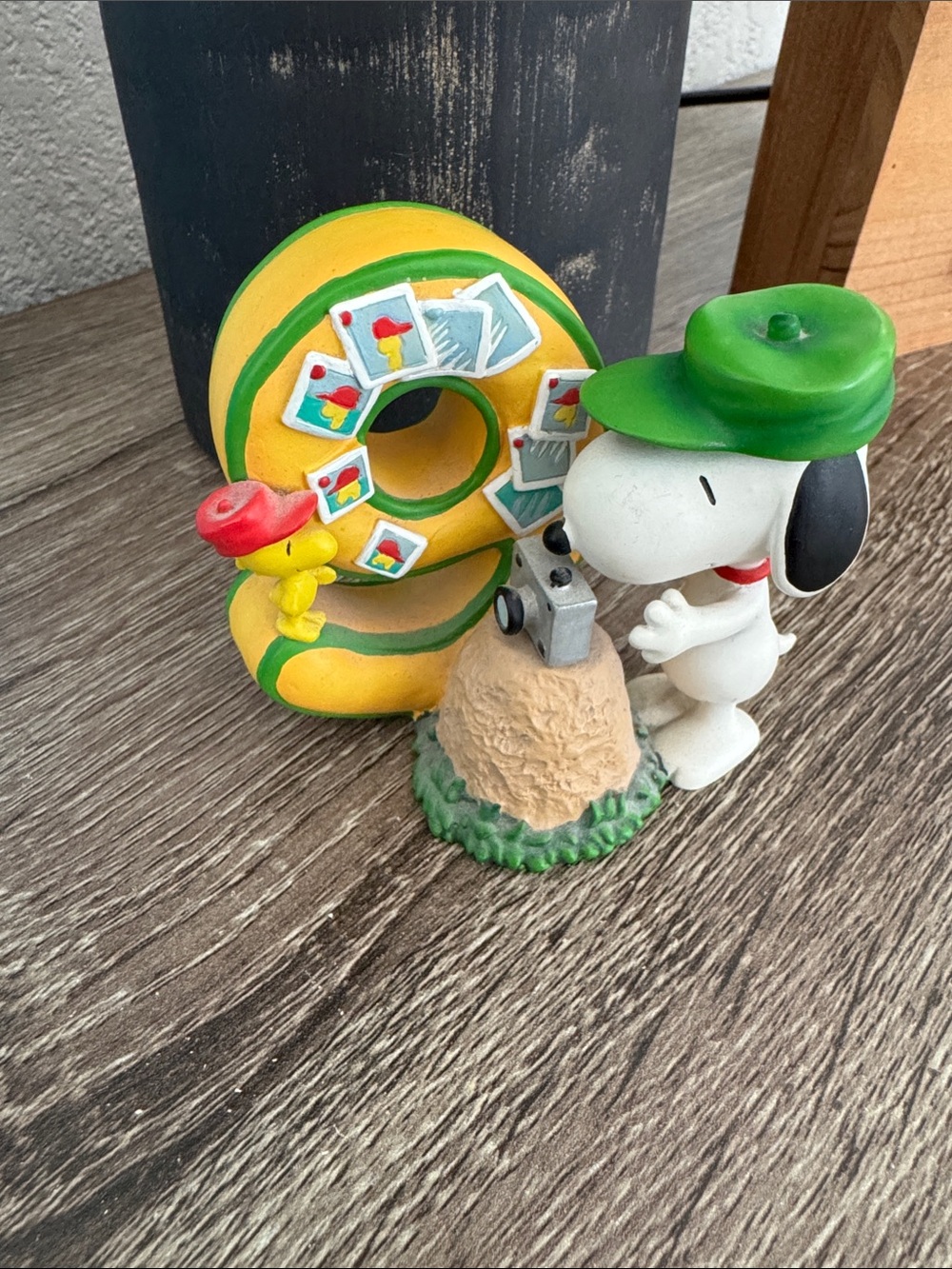 Peanuts Snoopy & Woodstock Yellow Number 9 Figurine Decorative Accent